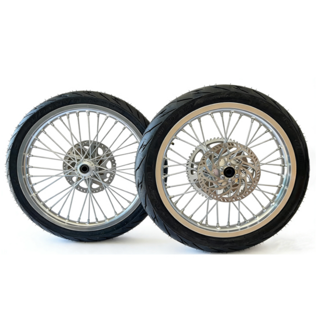 SurRon LBX with our Chrome Supermoto Rim Set